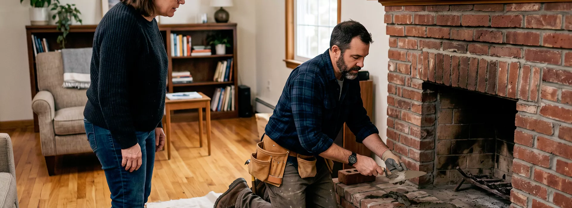 Brick Fireplace Repair in Downey