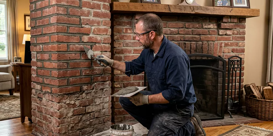 Repointing Brick Fireplace Downey