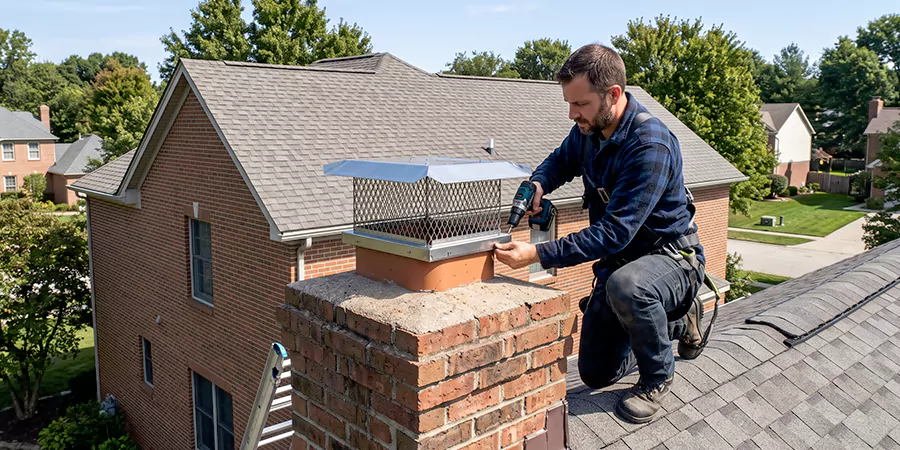 Masonry Chimney Spark Arrestor Installation Downey
