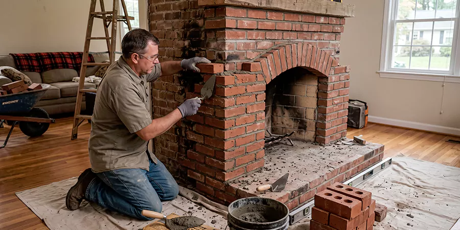 Rebuild Stone Fireplace Downey