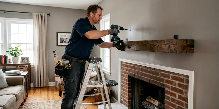 Floating Shelf Mantel Installation Downey